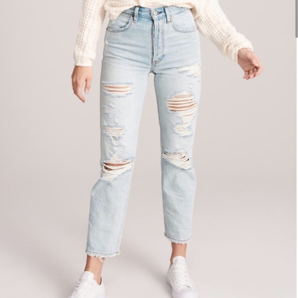 A&F Annie High Rise Ankle Straight Jeans Sz 00S